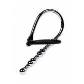 Серебристый уретральный плаг-бусины TOYFA Metal с мягким фиксириющим кольцом - ToyFa - купить с доставкой в Волжском