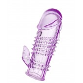 Фиолетовая насадка с коготком и шипами - 13 см. - Toyfa Basic - в Волжском купить с доставкой