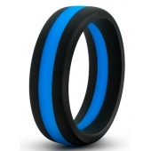 Черно-синее эрекционное кольцо Silicone Go Pro Cock Ring - Blush Novelties - в Волжском купить с доставкой