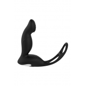 Черный вибромассажер простаты P-PLEASER W ERECTION ENHANCE - Dream Toys - в Волжском купить с доставкой