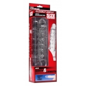 Прозразная закрытая насадка на пенис с поддержкой мошонки Clearly Ample Penis Enhancer - 22 см. - XR Brands - в Волжском купить с доставкой