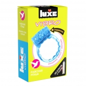 Голубое эрекционное виброкольцо Luxe VIBRO  Райская птица  + презерватив - Luxe - в Волжском купить с доставкой