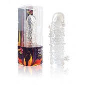 Закрытая прозрачная рельефная насадка Crystal sleeve - 13 см. - Erowoman-Eroman - в Волжском купить с доставкой
