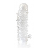 Закрытая прозрачная рельефная насадка Crystal sleeve - 13 см. - Erowoman-Eroman - в Волжском купить с доставкой