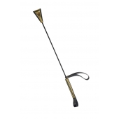 Черно-золотистый стек с хлопушкой из кожи - 62 см. - Sitabella - купить с доставкой в Волжском