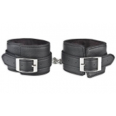 Черные фиксаторы для ног на цепи с мехом внутри - Lux Fetish - купить с доставкой в Волжском