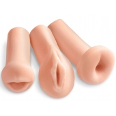 Комплект из 3 мастурбаторов All 3 Holes: вагина, анус, ротик - Pipedream - в Волжском купить с доставкой