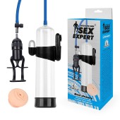 Прозрачная вакуумная вибропомпа Sex Expert с насадкой-вагиной - Sex Expert - в Волжском купить с доставкой