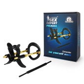 Черно-золотистый экстендер для пениса Sex Expert - Sex Expert - в Волжском купить с доставкой