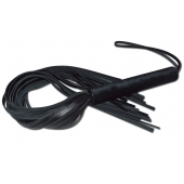 Чёрная кожаная плеть с жесткой ручкой - 63 см. - Sitabella - купить с доставкой в Волжском