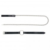 Черный поводок и чокер с кольцом Rada - Rebelts - купить с доставкой в Волжском