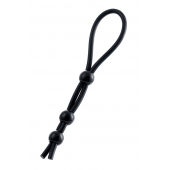 Черное лассо на пенис с тремя бусинами - A-toys - в Волжском купить с доставкой