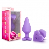 Фиолетовая анальная пробка Naughty Candy Heart Do Me Now - 8,9 см. - Blush Novelties - купить с доставкой в Волжском