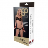 Красно-чёрные наручники на металлической цепочке - Blush Novelties - купить с доставкой в Волжском