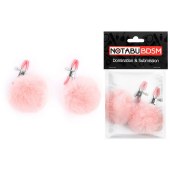 Зажимы для сосков с розовым пушком - Notabu - купить с доставкой в Волжском