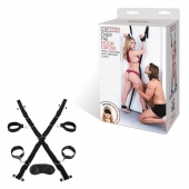 Чёрный набор для фиксации у двери - Lux Fetish - купить с доставкой в Волжском