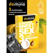 Презервативы для орального секса DOMINO Sweet Sex с ароматом тропических фруктов - 3 шт. - Domino - купить с доставкой в Волжском