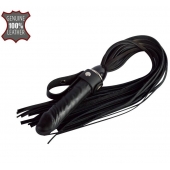 Черная плеть  Ковбой  с ручкой-фаллосом - 55 см. - Sitabella - купить с доставкой в Волжском