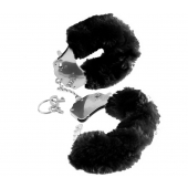 Металлические наручники Furry Love Cuffs с черным мехом - Pipedream - купить с доставкой в Волжском