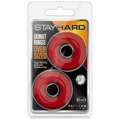 Набор из 2 красных эрекционных колец DONUT RINGS OVERSIZED - Blush Novelties - в Волжском купить с доставкой