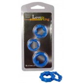 Набор из 3 синих рельефных эрекционных колец - Sitabella - в Волжском купить с доставкой