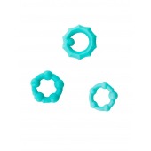 Набор из 3 бирюзовых рельефных эрекционных колец - Sitabella - в Волжском купить с доставкой