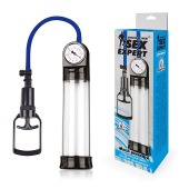 Прозрачная вакуумная помпа Sex Expert с манометром - Sex Expert - в Волжском купить с доставкой