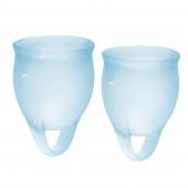 Набор голубых менструальных чаш Feel confident Menstrual Cup - Satisfyer - купить с доставкой в Волжском