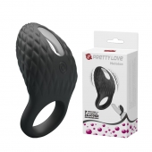 Черное эрекционное виброкольцо с рельефным дизайном Heloise - Baile - в Волжском купить с доставкой