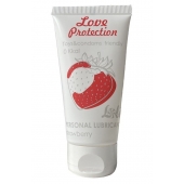 Лубрикант на водной основе с ароматом малины Love Protection Strawberry - 50 мл. - Lola Games - купить с доставкой в Волжском