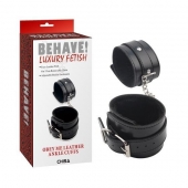 Черные оковы на ноги Obey Me Leather Ankle Cuffs - Chisa - купить с доставкой в Волжском