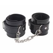 Черные оковы на ноги Obey Me Leather Ankle Cuffs - Chisa - купить с доставкой в Волжском