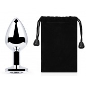 Серебристая анальная пробка с прозрачным стразом - 7,2 см. - Anal Jewelry Plug - купить с доставкой в Волжском