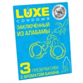 Презервативы  Заключенный из Алабамы  с ароматом банана - 3 шт. - Luxe - купить с доставкой в Волжском