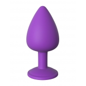 Фиолетовая анальная пробка со стразом Her Little Gem Large Plug - 9,5 см. - Pipedream - купить с доставкой в Волжском