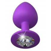 Фиолетовая анальная пробка со стразом Her Little Gem Large Plug - 9,5 см. - Pipedream - купить с доставкой в Волжском