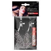 Оригинальные зажимы на соски с тройной короткой цепочкой - Notabu - купить с доставкой в Волжском