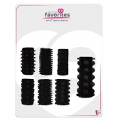 Набор из 7 черных насадок PENIS SLEEVES SET - Dream Toys - в Волжском купить с доставкой
