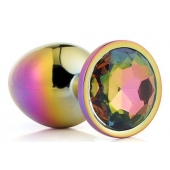 Голографическая анальная втулка с радужным кристаллом - 7,1 см. - Dream Toys - купить с доставкой в Волжском