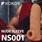 Телесная открытая насадка-реалистик с подхватом мошонки Nude Sleeve M - 12 см. - KOKOS - в Волжском купить с доставкой
