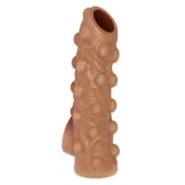 Телесная насадка с бугорками и открытой головкой Nude Sleeve M - 12 см. - KOKOS - в Волжском купить с доставкой