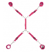 Ярко-розовый набор фиксаций на кровати Classic Bed Spreader - Lux Fetish - купить с доставкой в Волжском