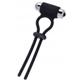 Черное эрекционное лассо на пенис Jat - A-toys - в Волжском купить с доставкой