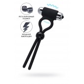 Черное эрекционное лассо Ect с виброэлементом - A-toys - в Волжском купить с доставкой