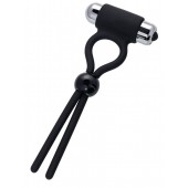 Черное эрекционное лассо Ect с виброэлементом - A-toys - в Волжском купить с доставкой