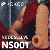 Телесная открытая насадка-реалистик с подхватом мошонки Nude Sleeve S - 10 см. - KOKOS - в Волжском купить с доставкой