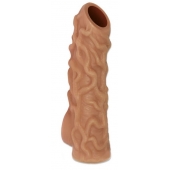 Телесная насадка с венками и открытой головкой Nude Sleeve S - 10 см. - KOKOS - в Волжском купить с доставкой