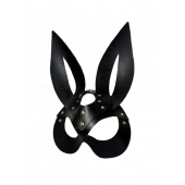 Черная кожаная маска зайки Miss Bunny - БДСМ Арсенал - купить с доставкой в Волжском