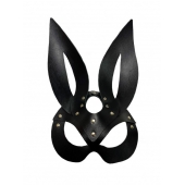 Черная кожаная маска зайки Miss Bunny - БДСМ Арсенал - купить с доставкой в Волжском