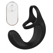Черный анальный стимулятор с эрекционными кольцами Remote Couple Teaser - Dream Toys - в Волжском купить с доставкой